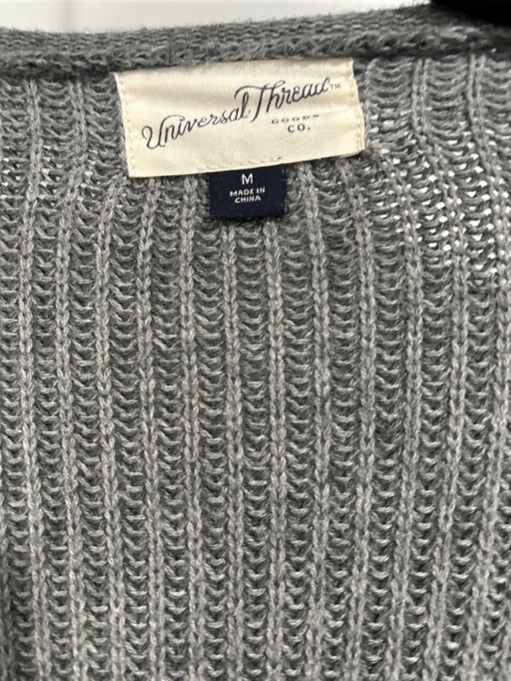 Universal Thread Gray Open-Front Ribbed Cardigan - Picture 2 of 5